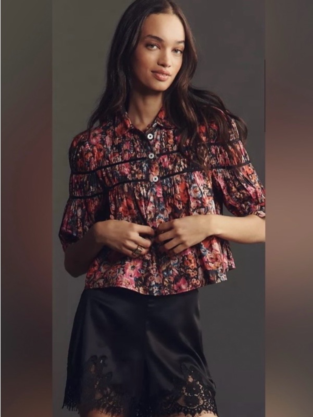 Anthropologie Maeve The Leandra Shirred
Yoke Blouse Size XS